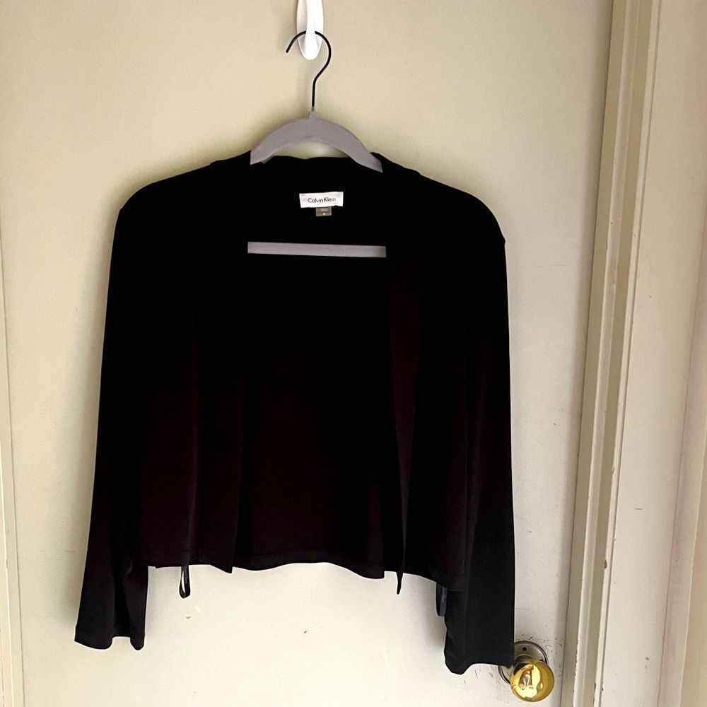 CALVIN Klein NWOT open front cropped black cardigan